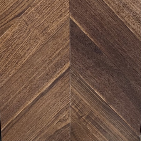 CROWNWOOD EXOTIC ONE Французская елка 45° 2-х слойная Орех Американский Натуральный Селект лак 600 х 125 х 12 / 1.50 м2 (фото 2)